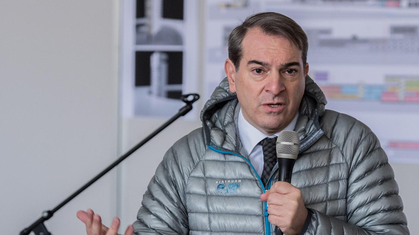 Il sindaco Croci, sabato durante la visita