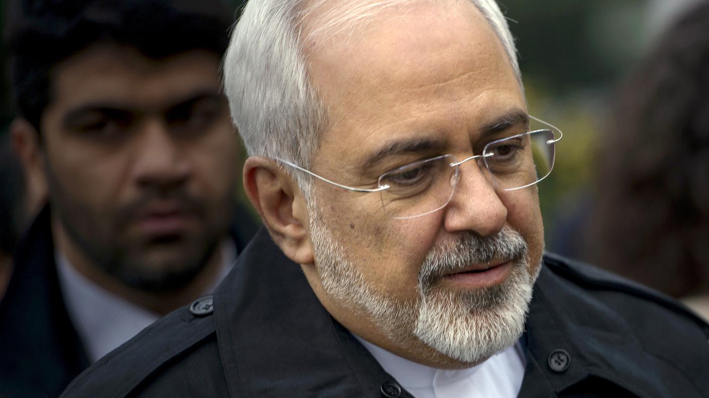 Il ministro degli esteri iraniano Javad Zarif al Beau Rivage Palace Hotel