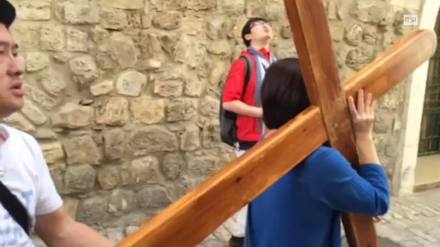 La croce portata da un pellegrino giapponese