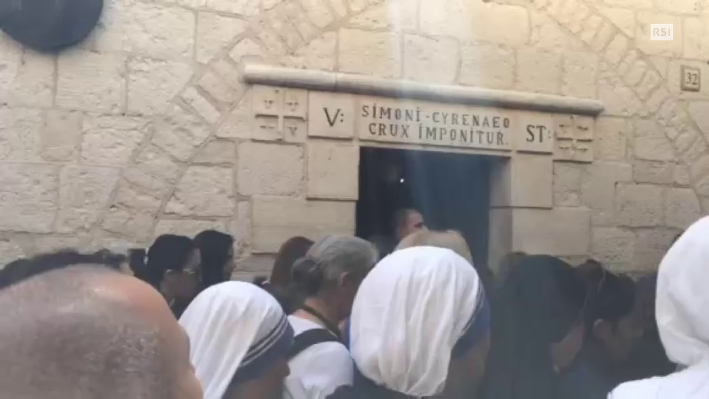 La quinta stazione della Via Crucis