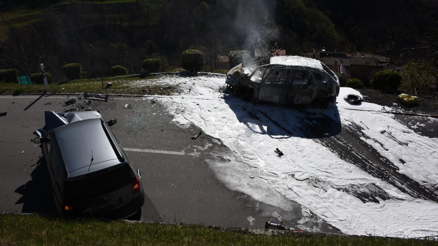 Le due auto coinvolte nell'incidente