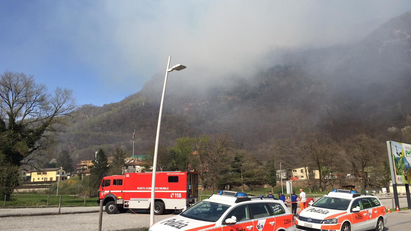 L'intervento di pompieri e polizia