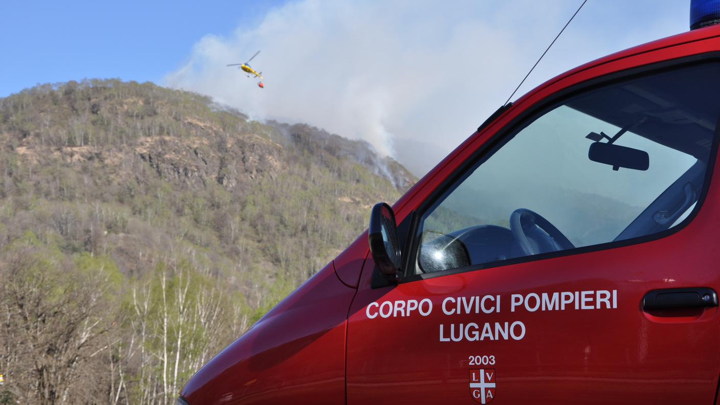 Un veicolo dei pompieri di Lugano