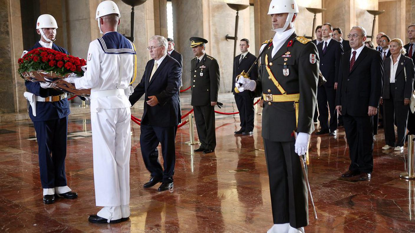 Ankara, 4 ottobre 2006, Christoph Blocher al Mausoleo di Mustafa Kemal Atatürk