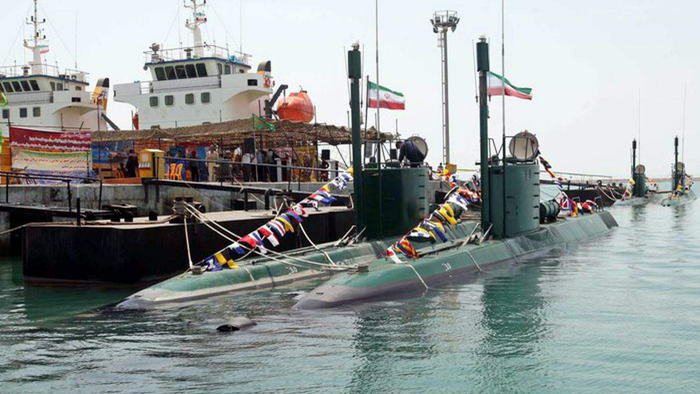 I nuovi sottomarini iraniani della classe Ghadir nel porto di Bandar Abbas in una foto d'archivio