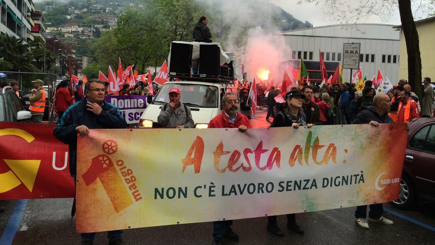 Il corteo alla partenza da Campo Marzio
