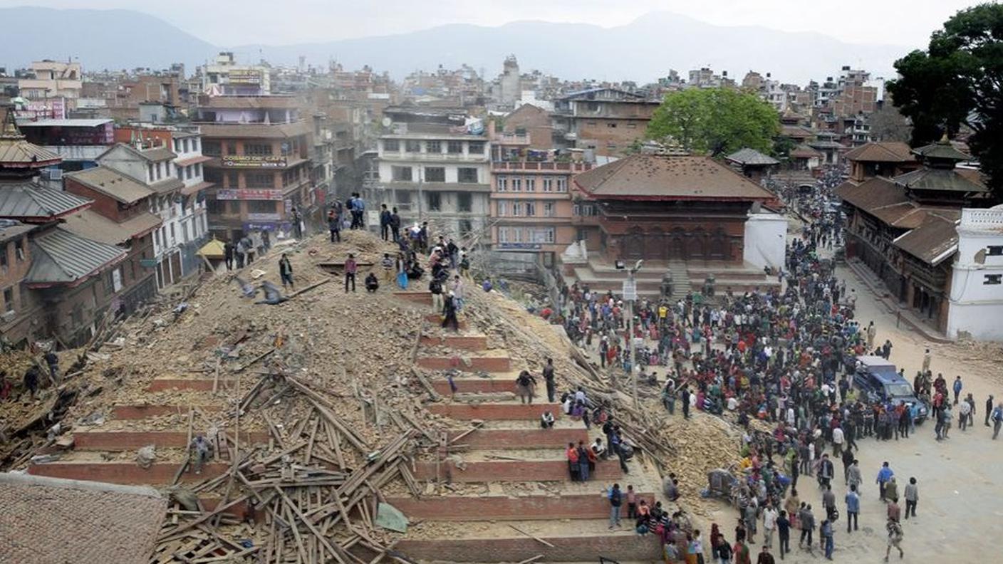 Piazza Durbar a Kathmandu (dopo il terremoto)