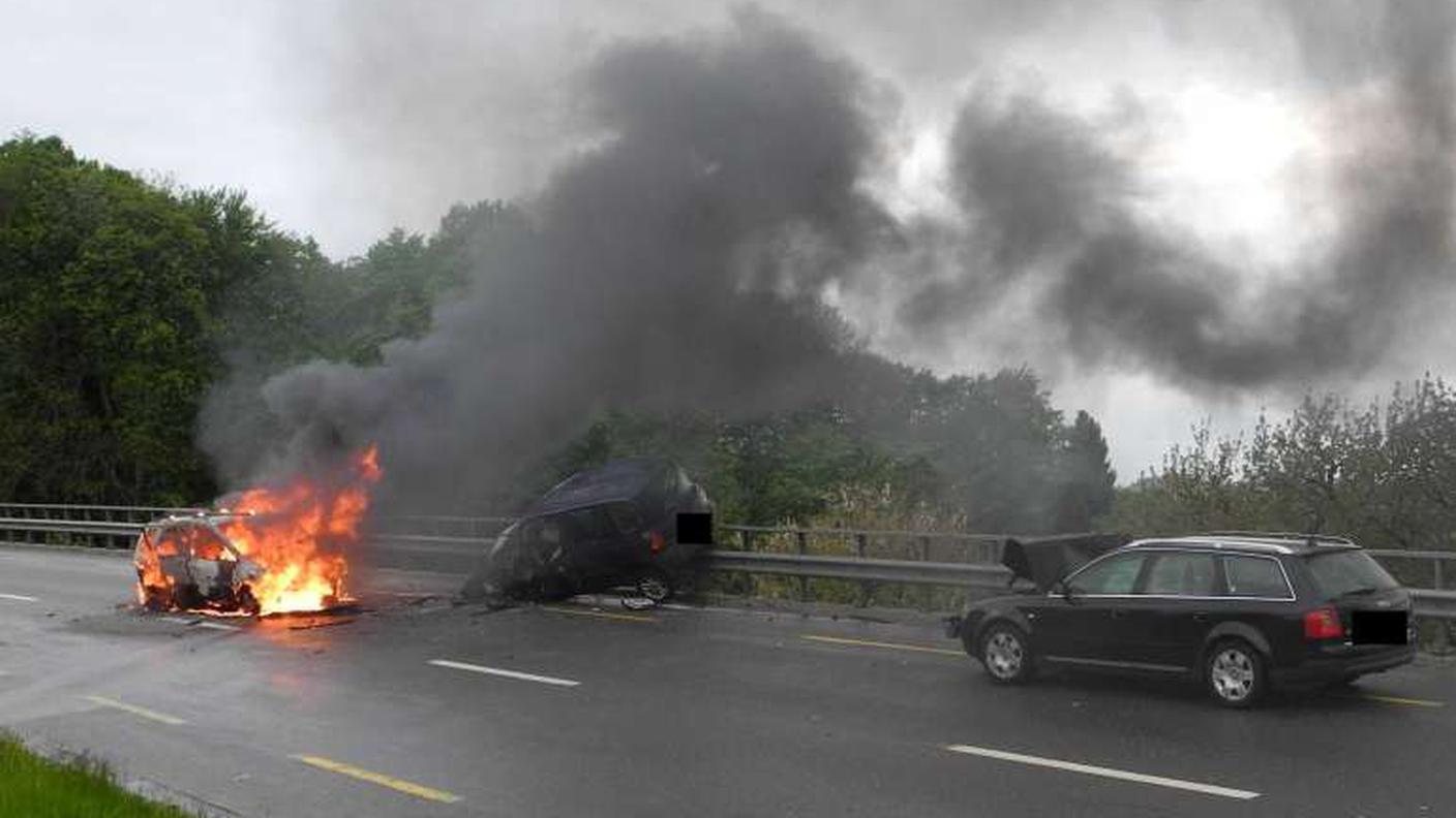 La scena dell'incidente come è apparsa agli agenti di polizia svittesi