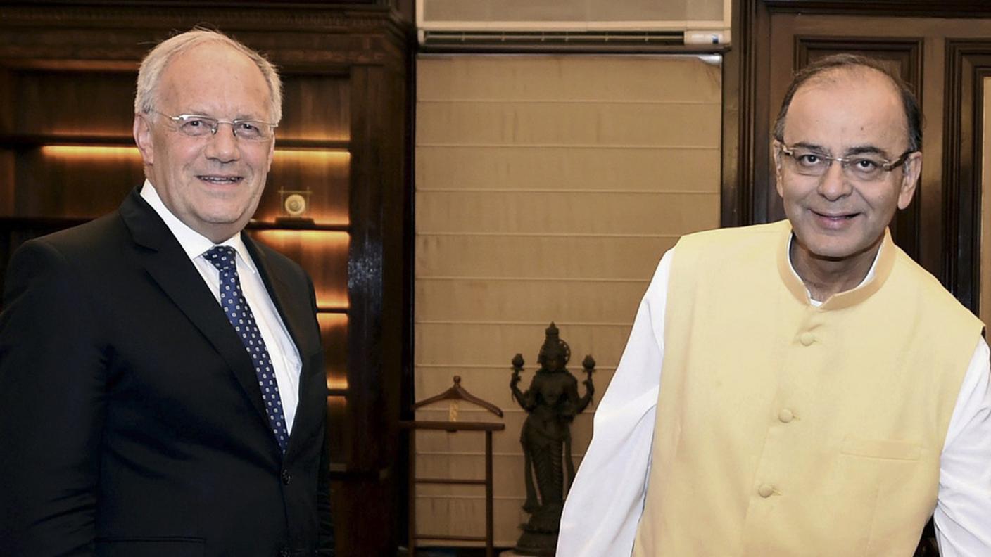Schneider-Ammann a Nuova Delhi con il ministro delle Finanze indiano Arun Jaitley