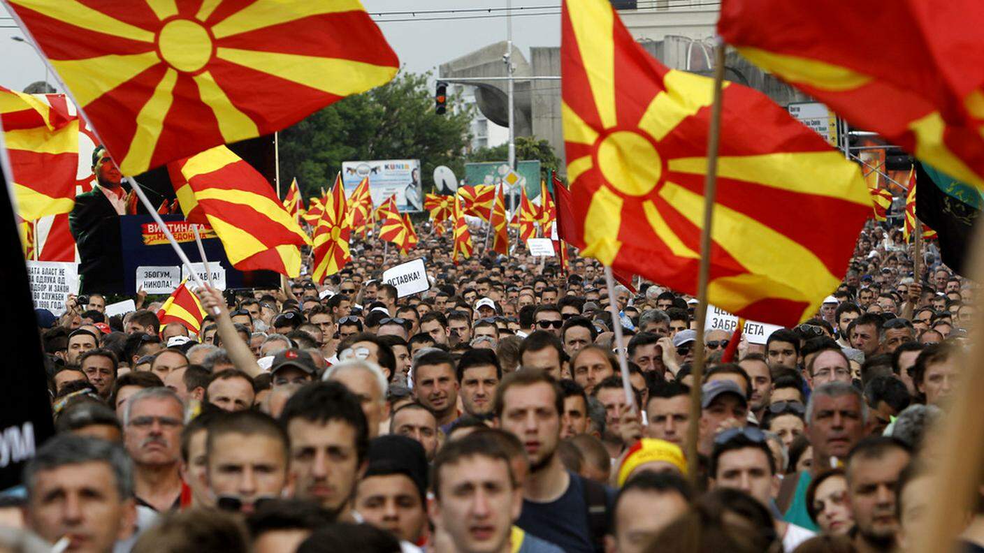 Una domenica di protesta a Skopje