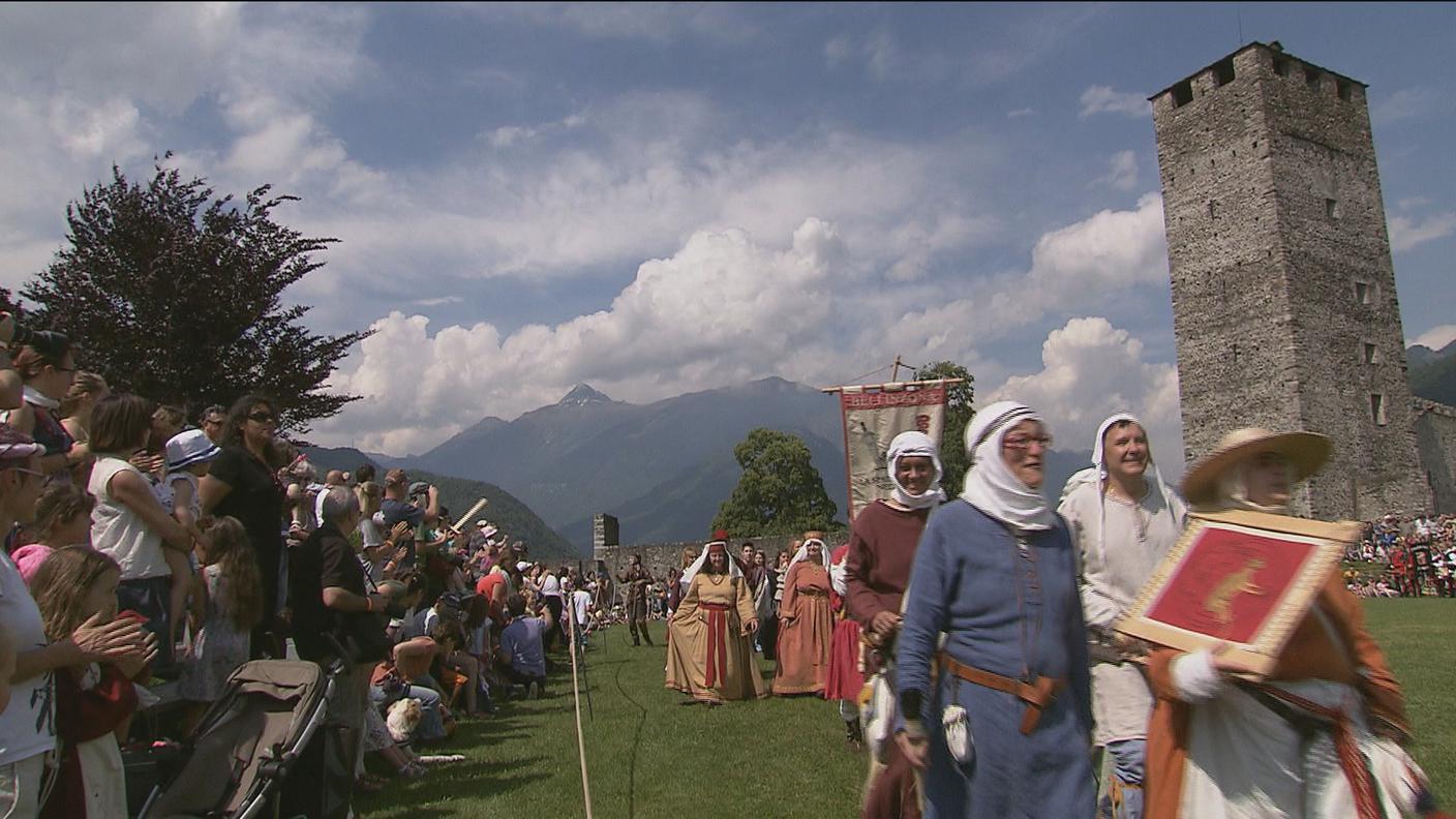 Un momento della manifestazione a Castelgrande