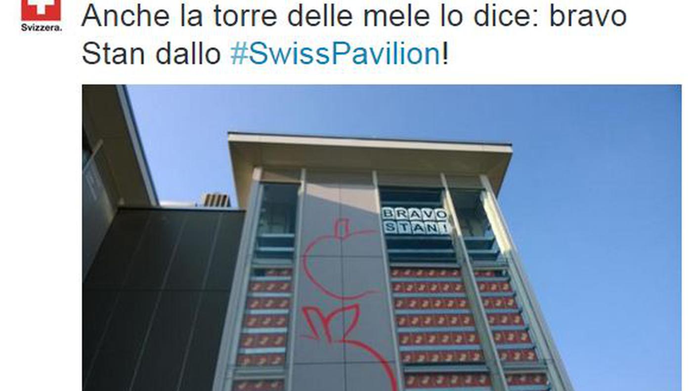 Il tweet del padiglione svizzero ad Expo 2015