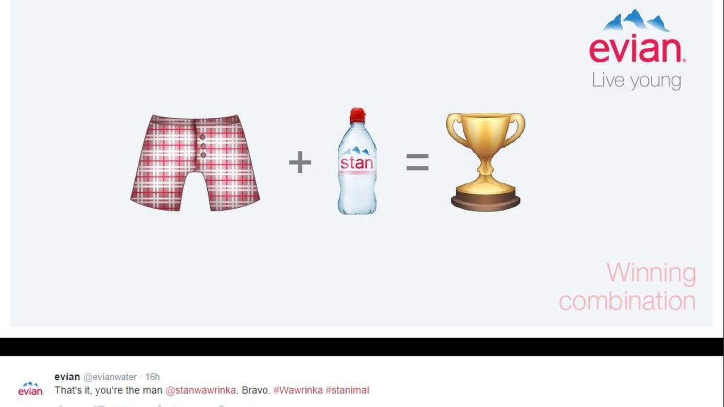 Il tweet dell'Evian