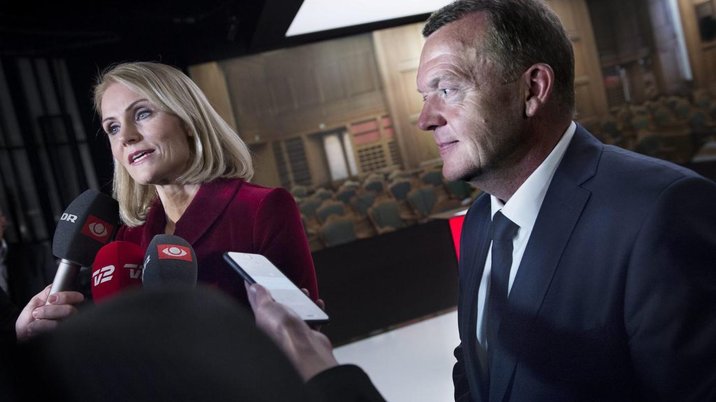 La prima ministra Helle Thorning-Schmidt e il leader dell'opposizione Lars Loekke Rasmussen