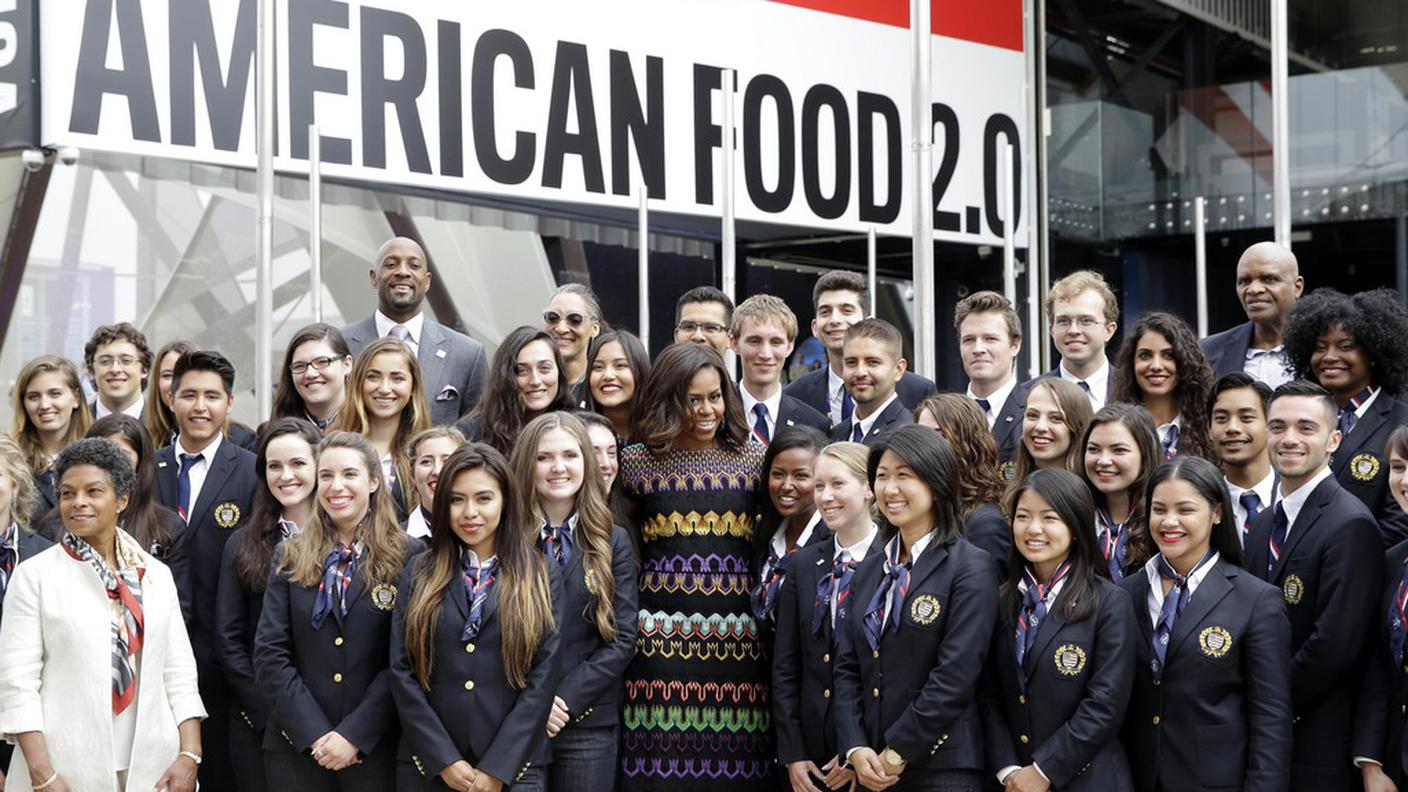 Michelle Obama al padiglione degli Stati Uniti a Expo