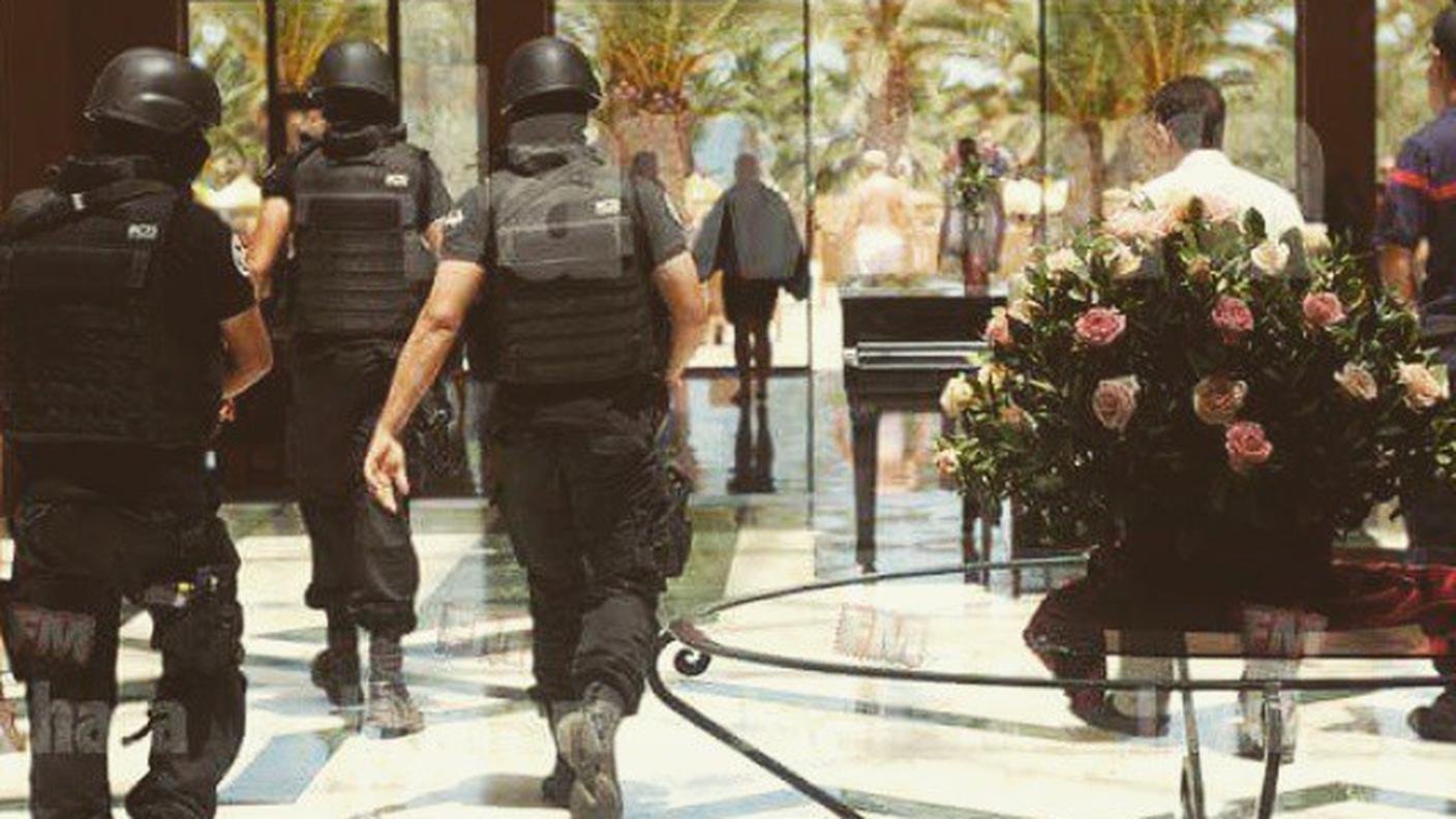 Le forze di sicurezza tunisina, venerdì pomeriggio nel resort tunisino