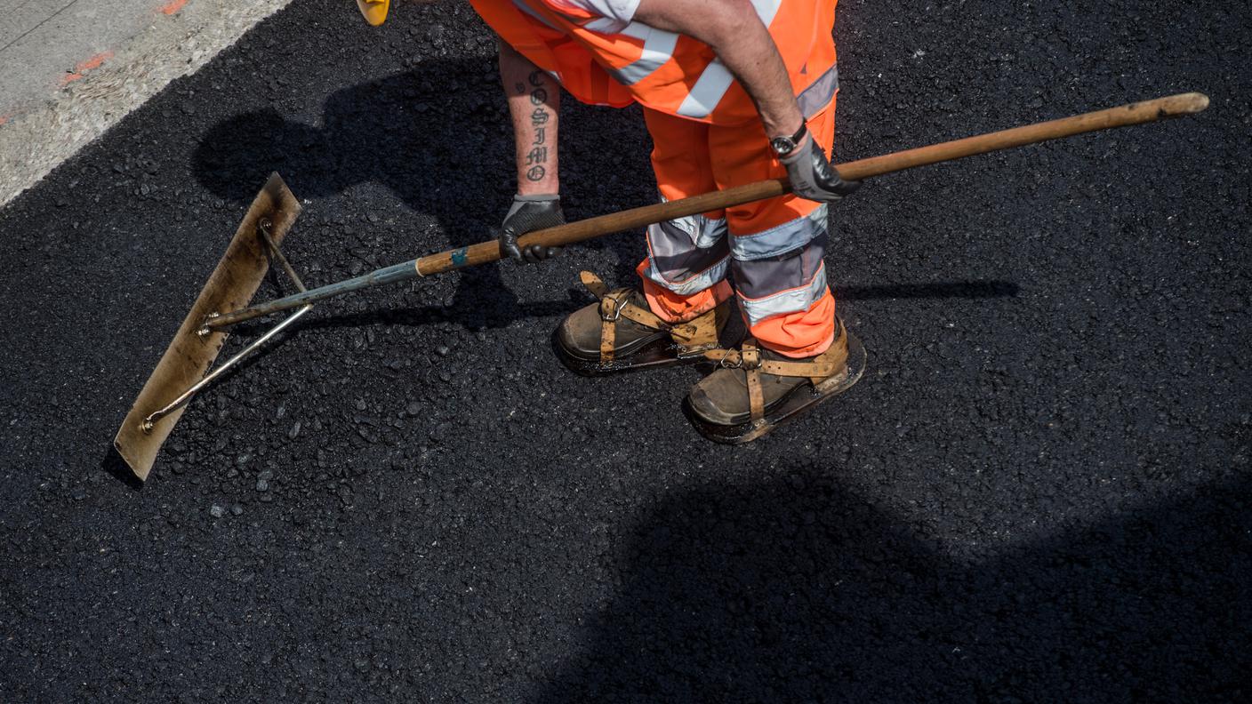 I lavori allo svincolo dell'A2 a Mendrisio