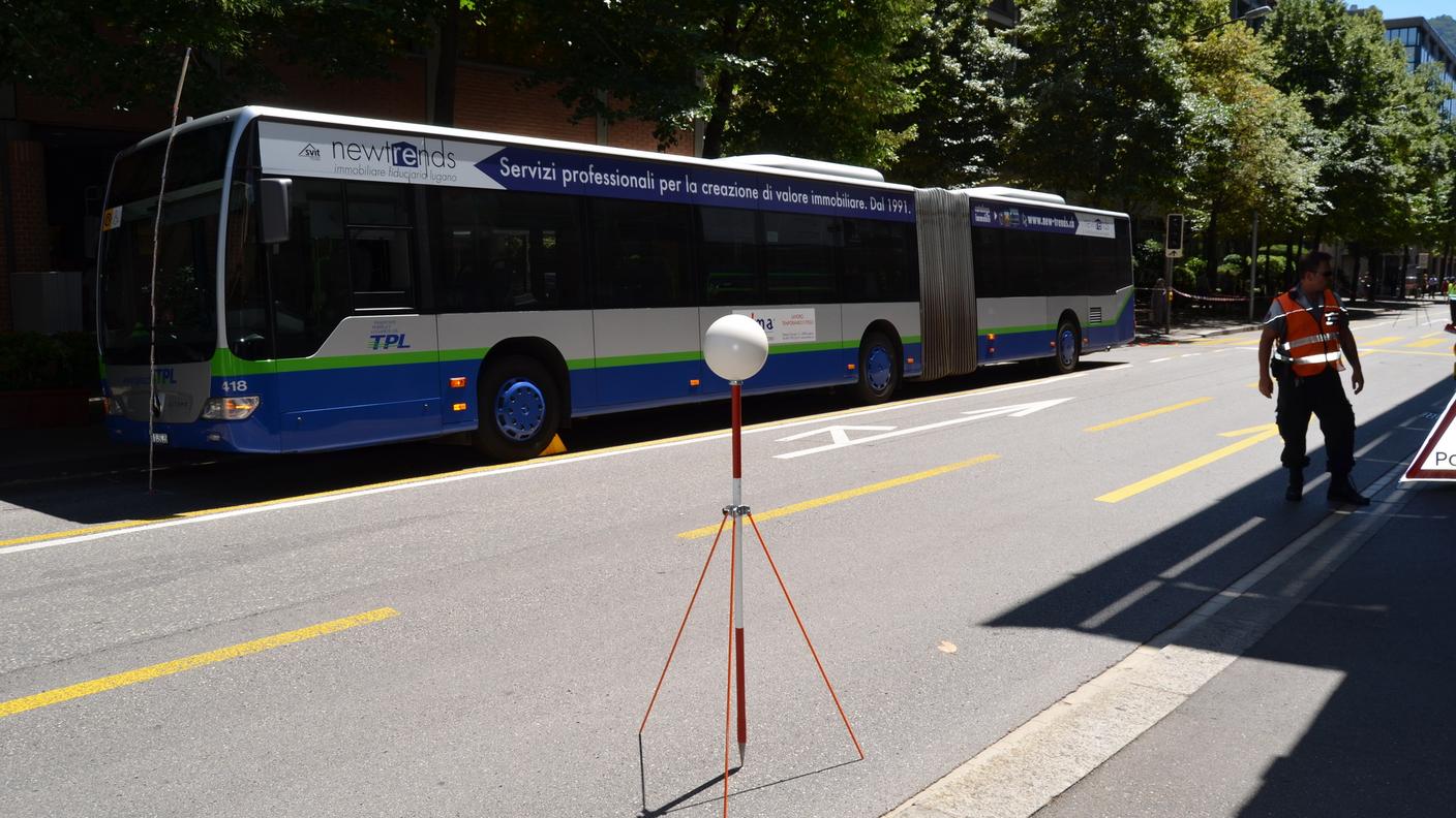 Il bus coinvolto nell'incidente
