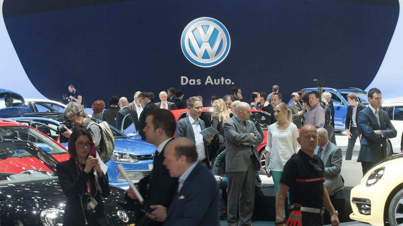 Alcuni modelli Volkswagen in esposizione al Salone di Ginevra 2013