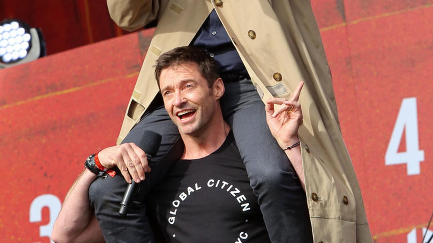 Stephen Colbert e Hugh Jackman 