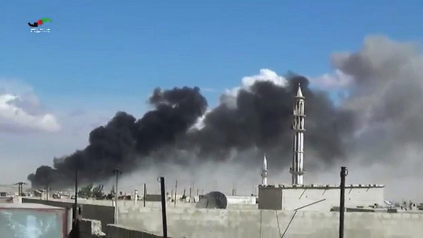 Un'immagine dei bombardamenti da parte russa, martedì