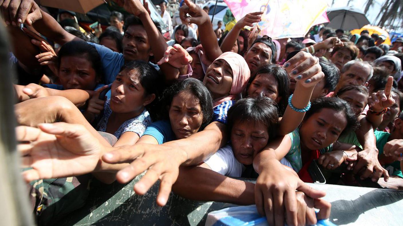 Sopravvissuti al tifone Haiyan, nelle Filippine, nel 2013