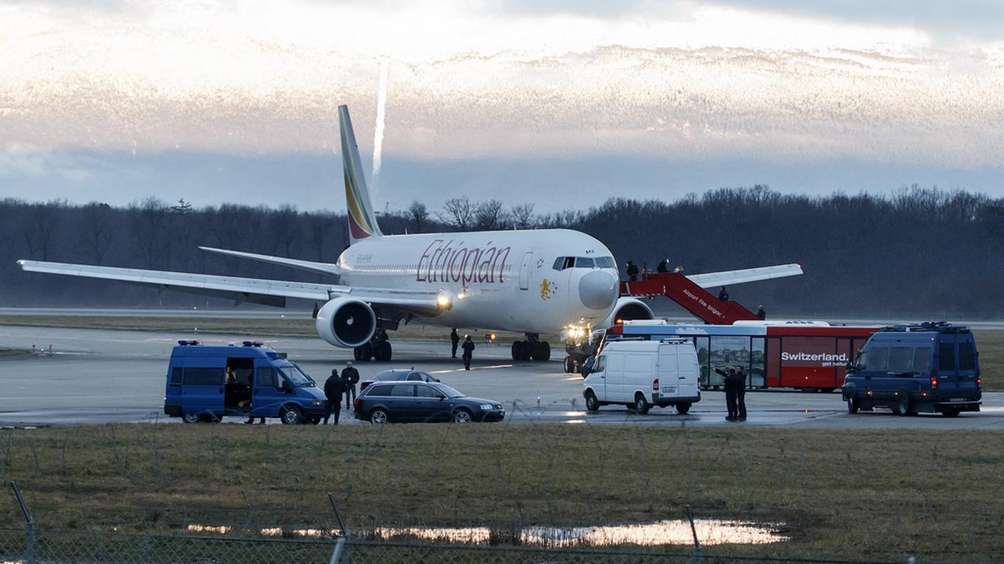 L'aereo dell'Ethiopian Airlines dirottato il 17 febbraio 2014 su Ginevra