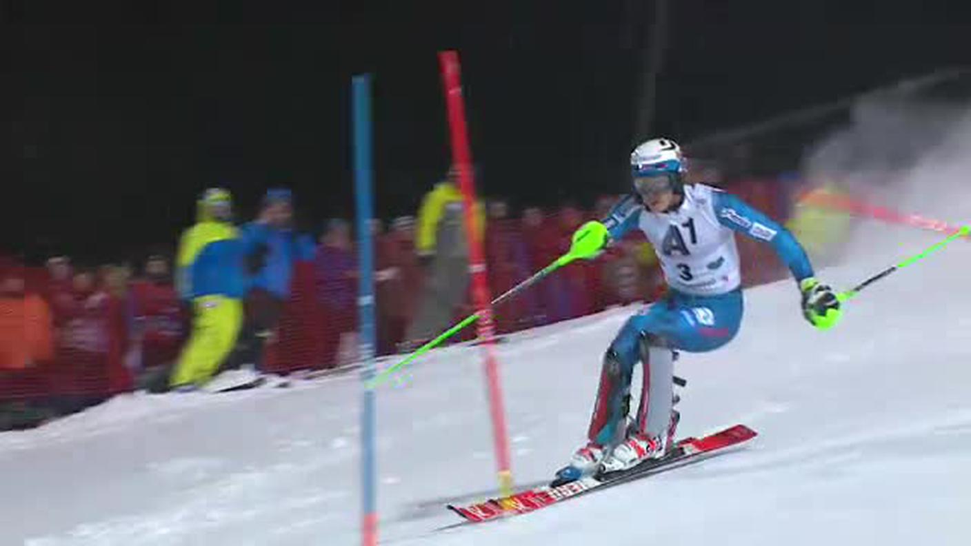 Slalom di Schladming, la prima manche di Enrik Kristoffersen (24.01.2017)