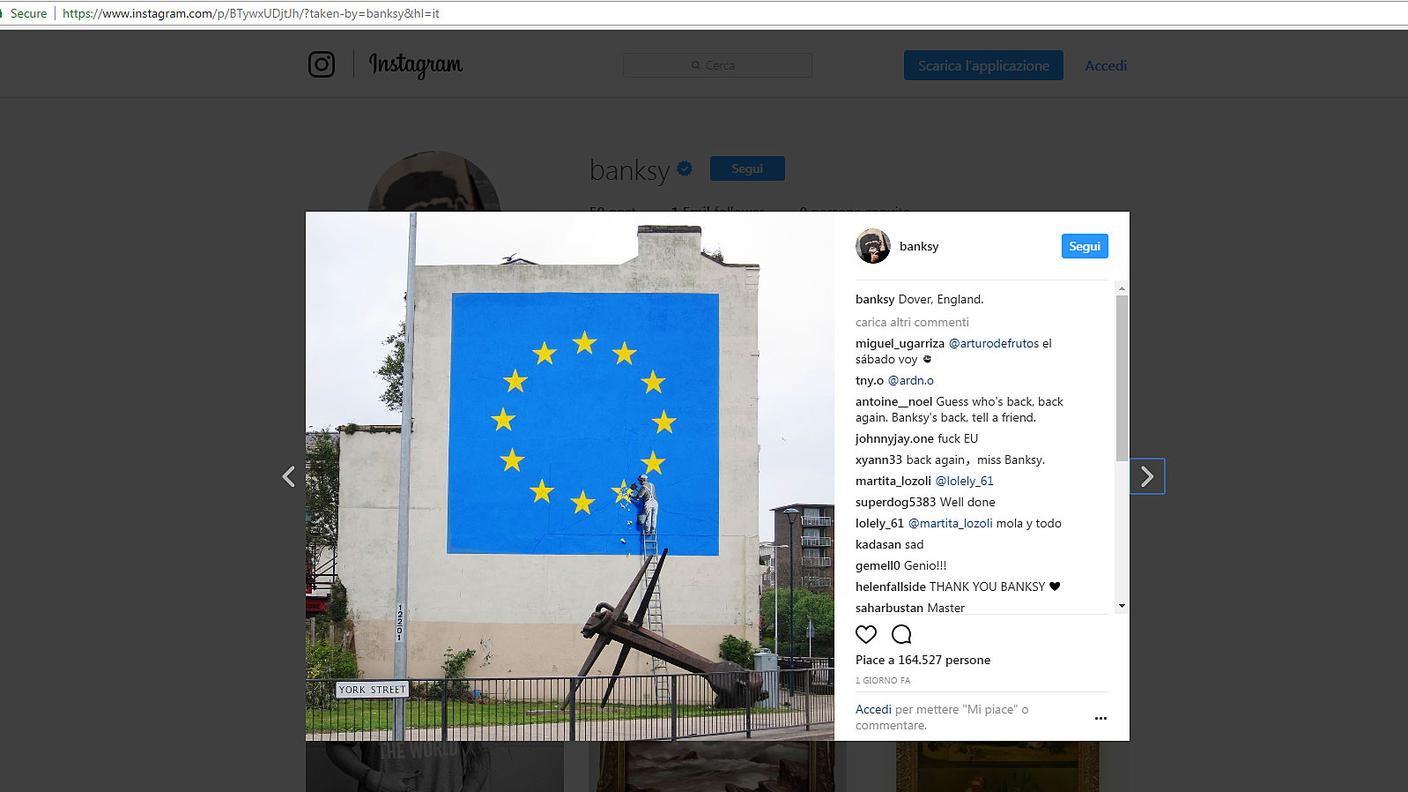 Il profilo instagram di Bansky