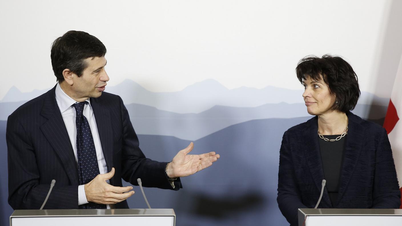 Dopo l'incontro, Leuthard ha visitato il cantiere EXPO