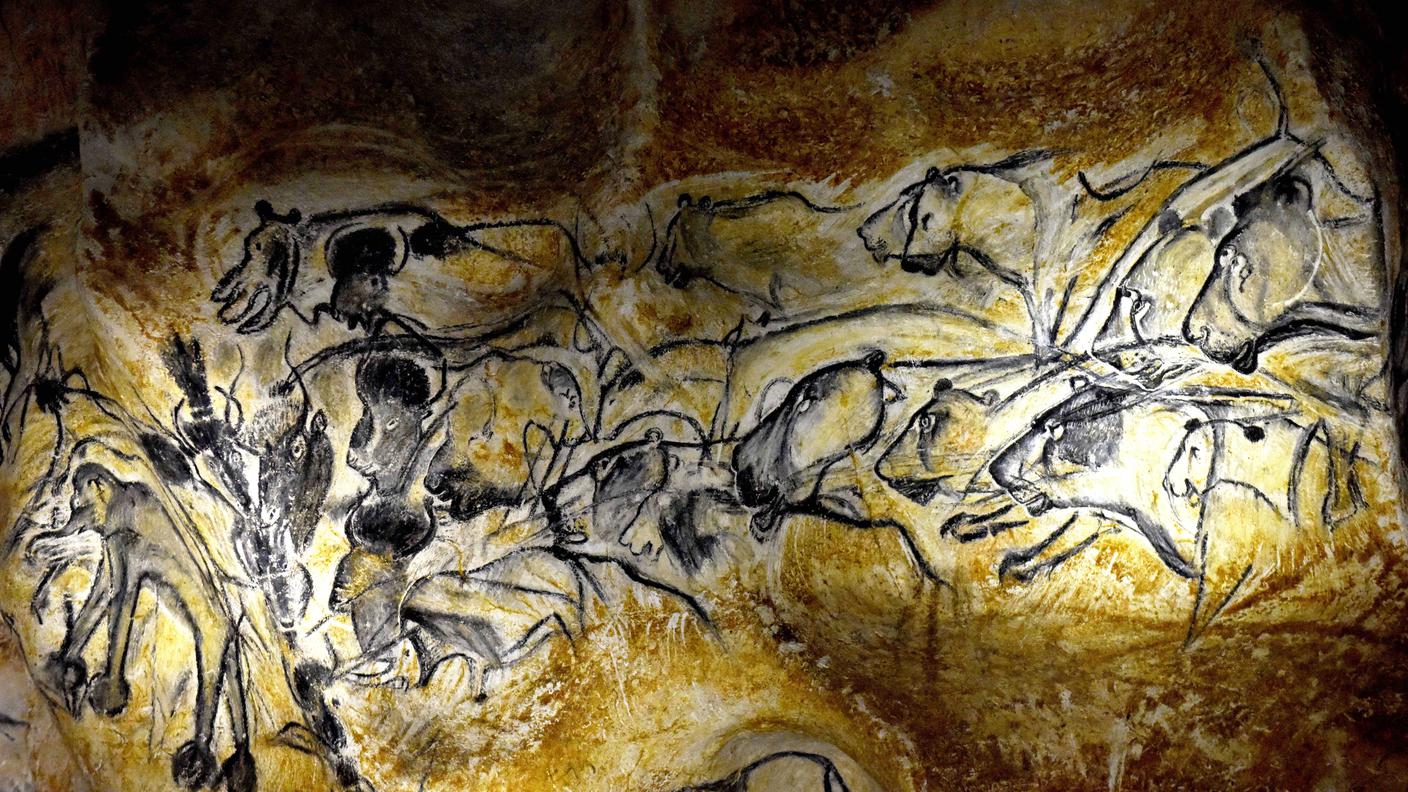 Un dettaglio delle inestimabili pitture preistoriche della grotta di Chauvet