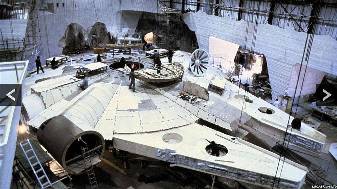 Il Millennium Falcon sul set