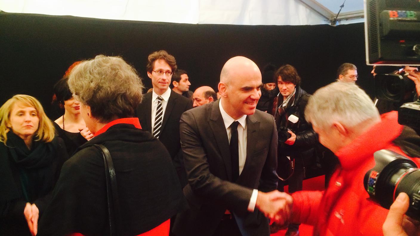 Alain Berset arriva all'inagurazione delle Giornate di Soletta