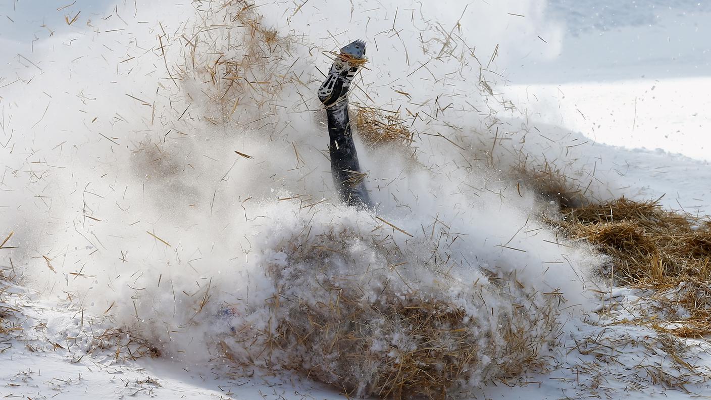 Una caduta alla Cresta Run, la foto vincente nella categoria Sport