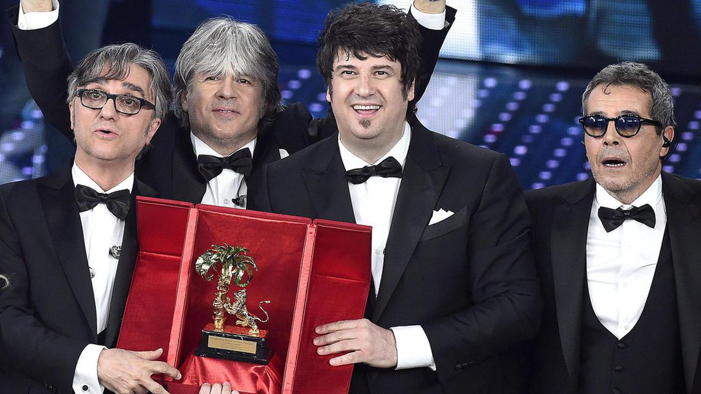 Gli Stadio in un'immagine scattata a Sanremo il 13 febbraio