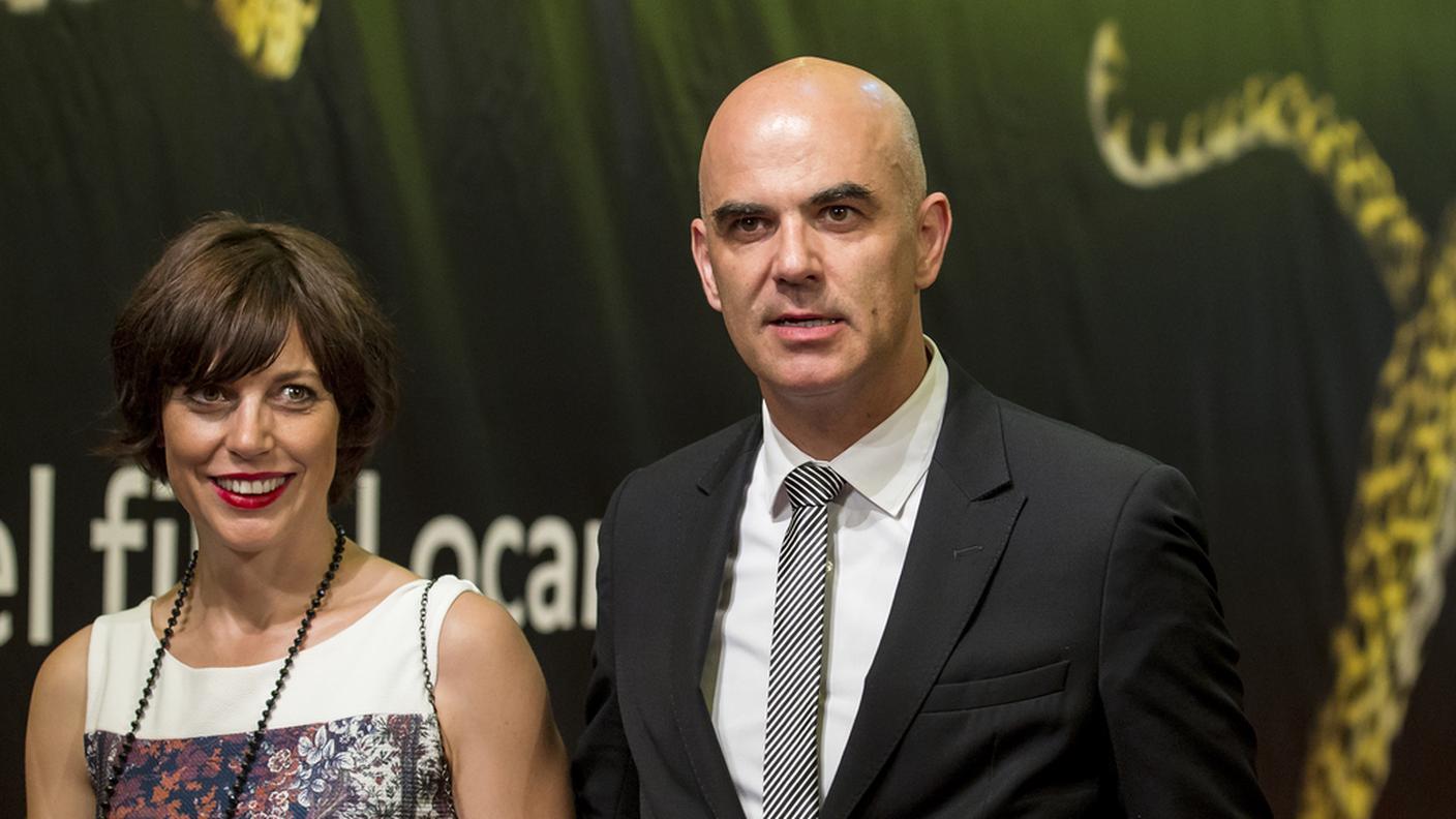 Alain Berset è a Locarno con la moglie Muriel