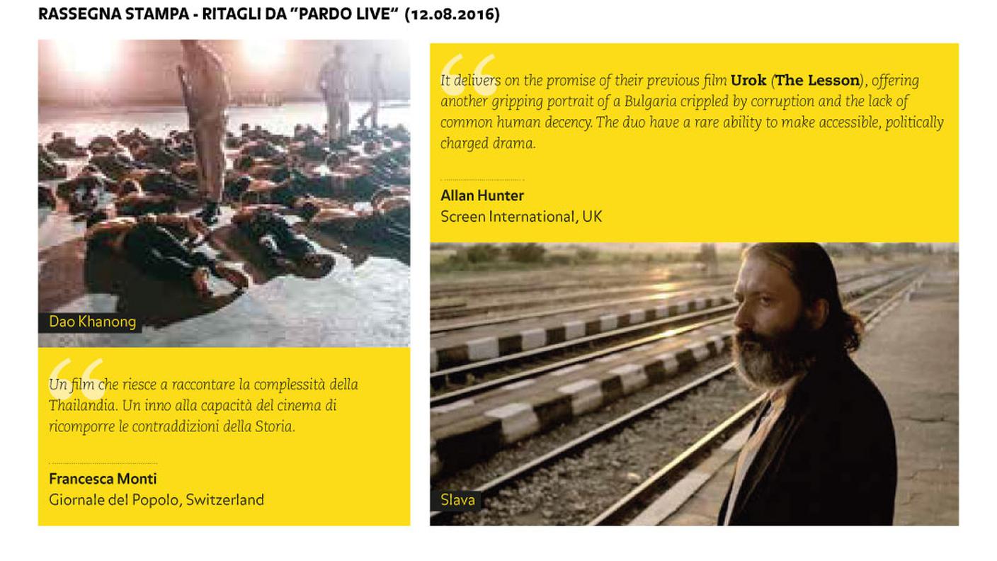 Rassegna stampa (Ritagli da "Pardo Live", 12.08.2016)
