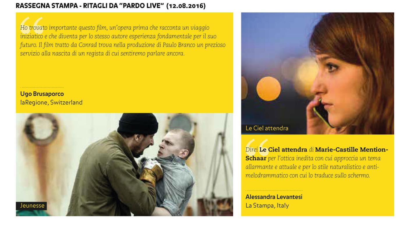 Rassegna stampa (Ritagli da "Pardo Live", 12.08.2016)