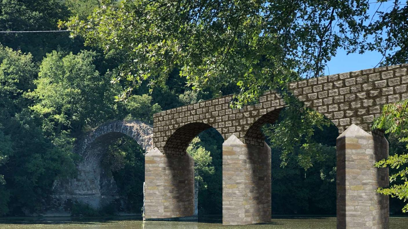 Il ponte di Laterina ricostruito al computer