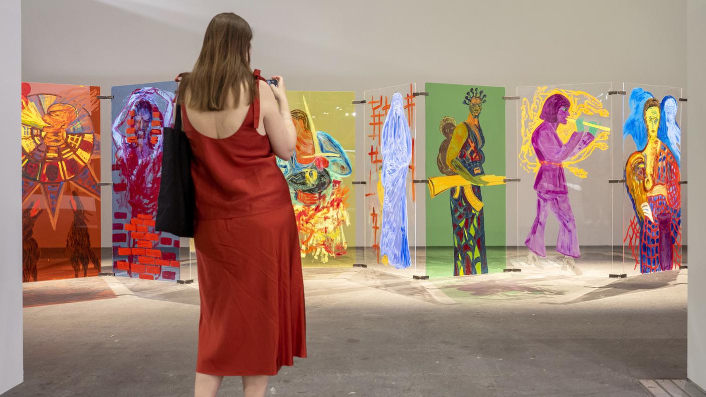 Una delle opere esposte ad Art Basel