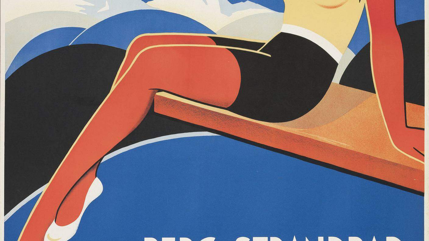 Johannes Handschin, Berg-Strandbad - Arosa – Schweiz, affiche, 1933