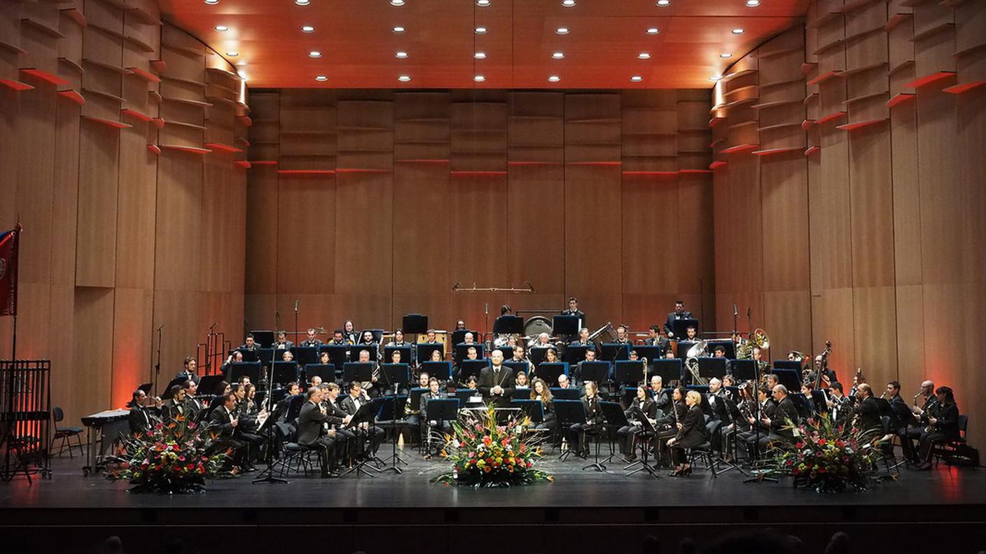 La Civica Filarmonica di Lugano durante il suo primo concerto di gala al LAC nel 2015