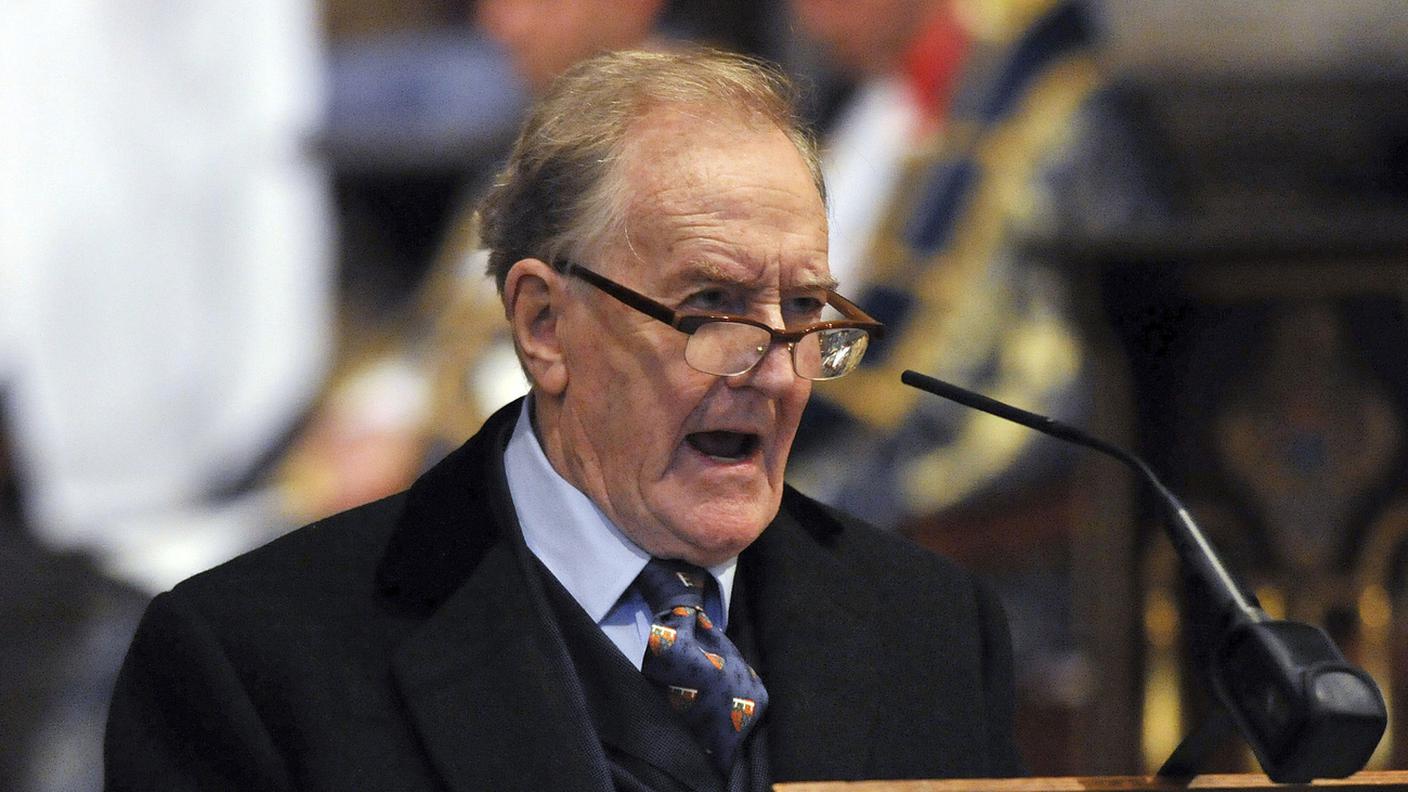 L'attore britannico Robert Hardy in un'immagine del 2015