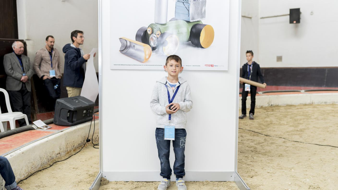 Maurizio Milesi di Lumino (con "Il Trattore del Contadino") durante la giornata di premiazione