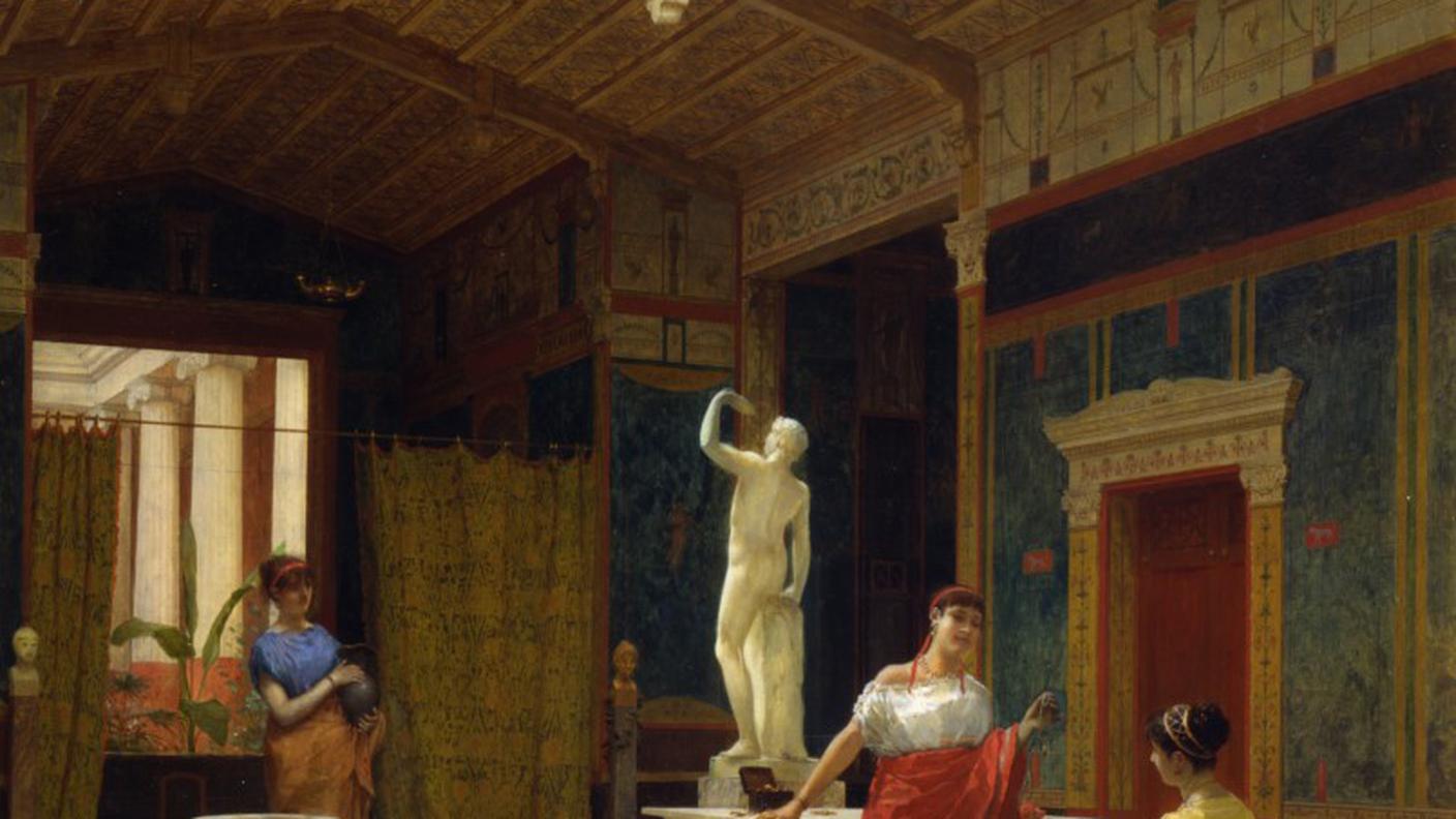 Interno pompeiano. Luigi Bazzani, Roma, 1882