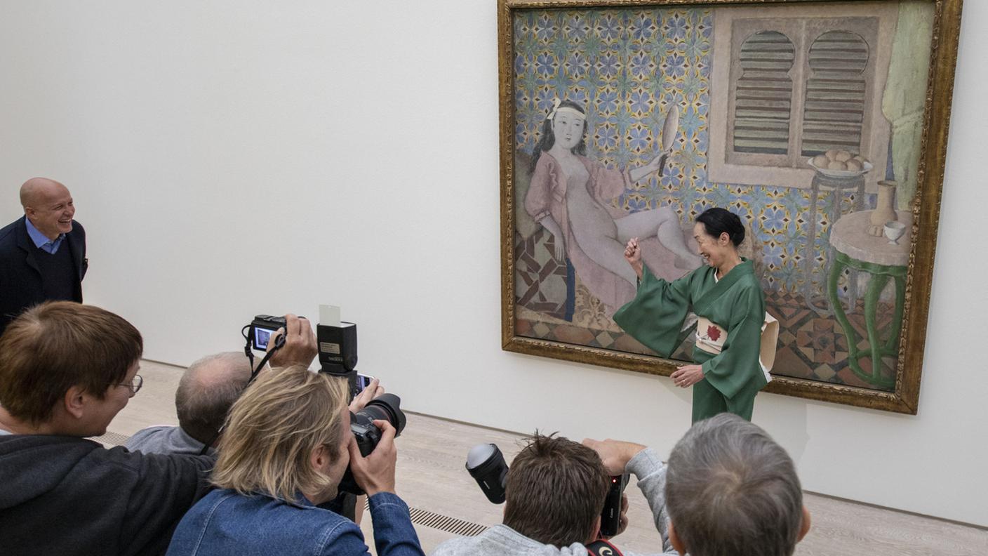 La vedova alla presentazione della mostra venerdì