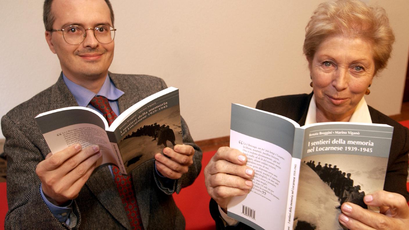 Renata Broggini, qui con Marino Viganò, in un'immagine scattata nel 2004