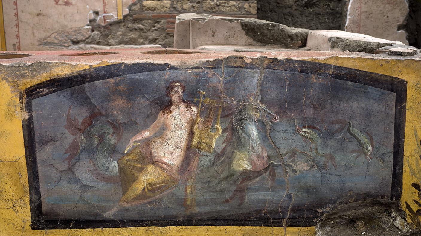 L'affresco della Nereide a cavallo era già stato riesumato nel 2019