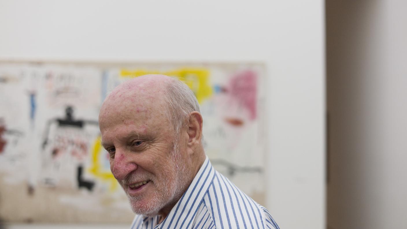 Bruno Bischofberger a una mostra di Basquiat alla Fondazione Beyeler di Riehen nel 2010