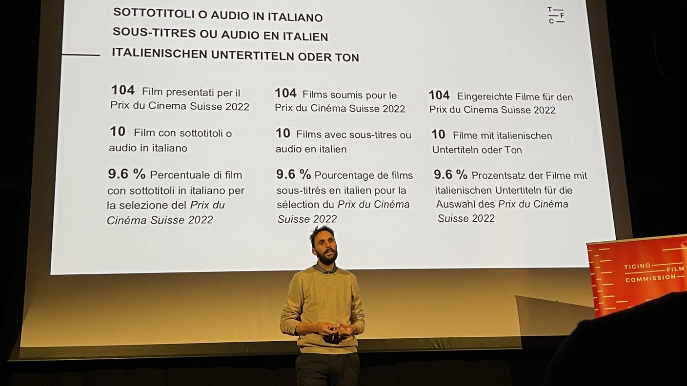 Nicolò Castelli durante la presentazione del fondo a Soletta